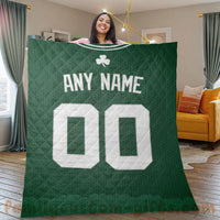 Thumbnail for Custom Premium Quilt Blanket Boston Jersey Basketball Personalized Quilt Gifts for Her & Him