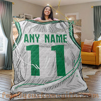 Thumbnail for Custom Premium Quilt Blanket Boston Jersey Basketball Personalized Quilt Gifts for Her & Him