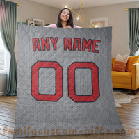 Thumbnail for Custom Premium Quilt Blanket Boston Jersey Baseball Personalized Quilt Gifts for Her & Him