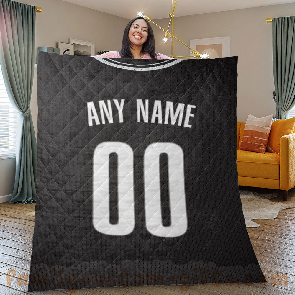 Custom Premium Quilt Blanket Brooklyn Jersey Basketball Personalized Quilt Gifts for Her & Him