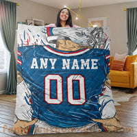 Thumbnail for Custom Premium Quilt Blanket Buffalo Jersey American Football Personalized Quilt Gifts for Her & Him