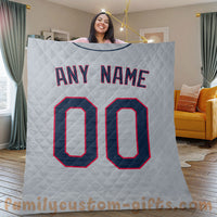 Thumbnail for Custom Premium Quilt Blanket Cleveland Jersey Baseball Personalized Quilt Gifts for Her & Him