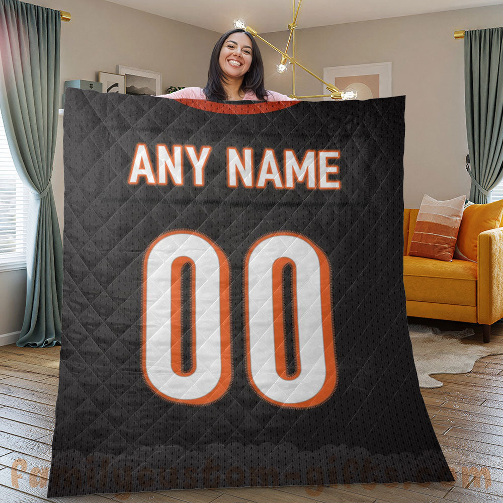 Custom Premium Quilt Blanket Cincinnati Jersey American Football Personalized Quilt Gifts for Her & Him