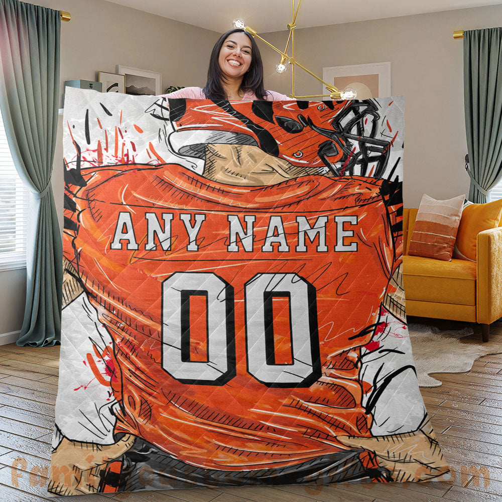 Cute Blanket Cincinnati Bengals Jersey NFL Blanket - Personalized Blankets  with Names - Custom NFL Jersey - Gifts From The Heart At Prices You'll Love