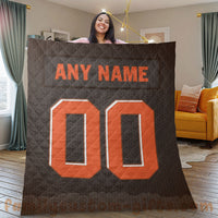 Thumbnail for Custom Premium Quilt Blanket Cleveland Jersey American Football Personalized Quilt Gifts for Her & Him