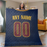 Thumbnail for Custom Premium Quilt Blanket Cleveland Jersey Basketball Personalized Quilt Gifts for Her & Him