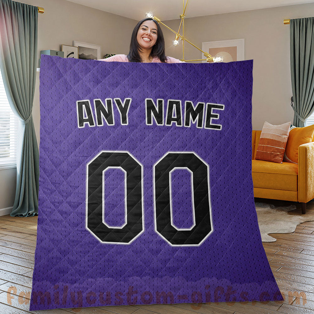 Custom Premium Quilt Blanket Colorado Jersey Baseball Personalized Quilt Gifts for Her & Him