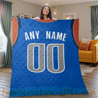 Thumbnail for Custom Premium Quilt Blanket Dallas Jersey Basketball Personalized Quilt Gifts for Her & Him