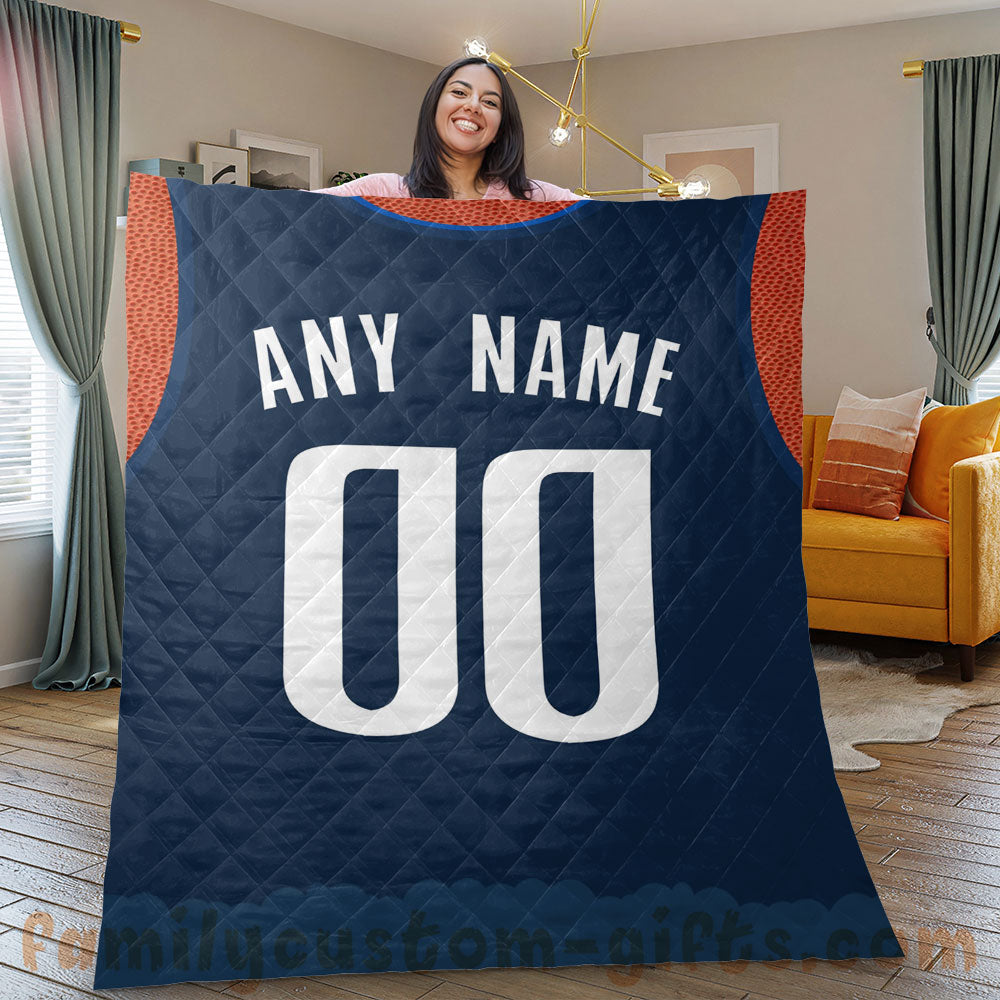 Custom Premium Quilt Blanket Dallas Jersey Basketball Personalized Quilt Gifts for Her & Him