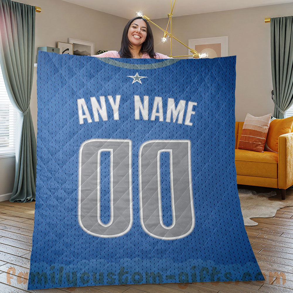 Custom Premium Quilt Blanket Dallas Jersey Basketball Personalized Quilt Gifts for Her & Him