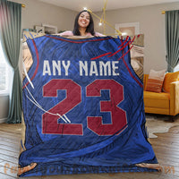 Thumbnail for Custom Premium Quilt Blanket Detroit Jersey Basketball Personalized Quilt Gifts for Her & Him