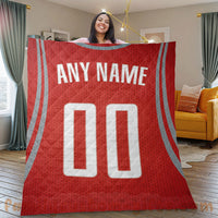 Thumbnail for Custom Premium Quilt Blanket Houston Jersey Basketball Personalized Quilt Gifts for Her & Him