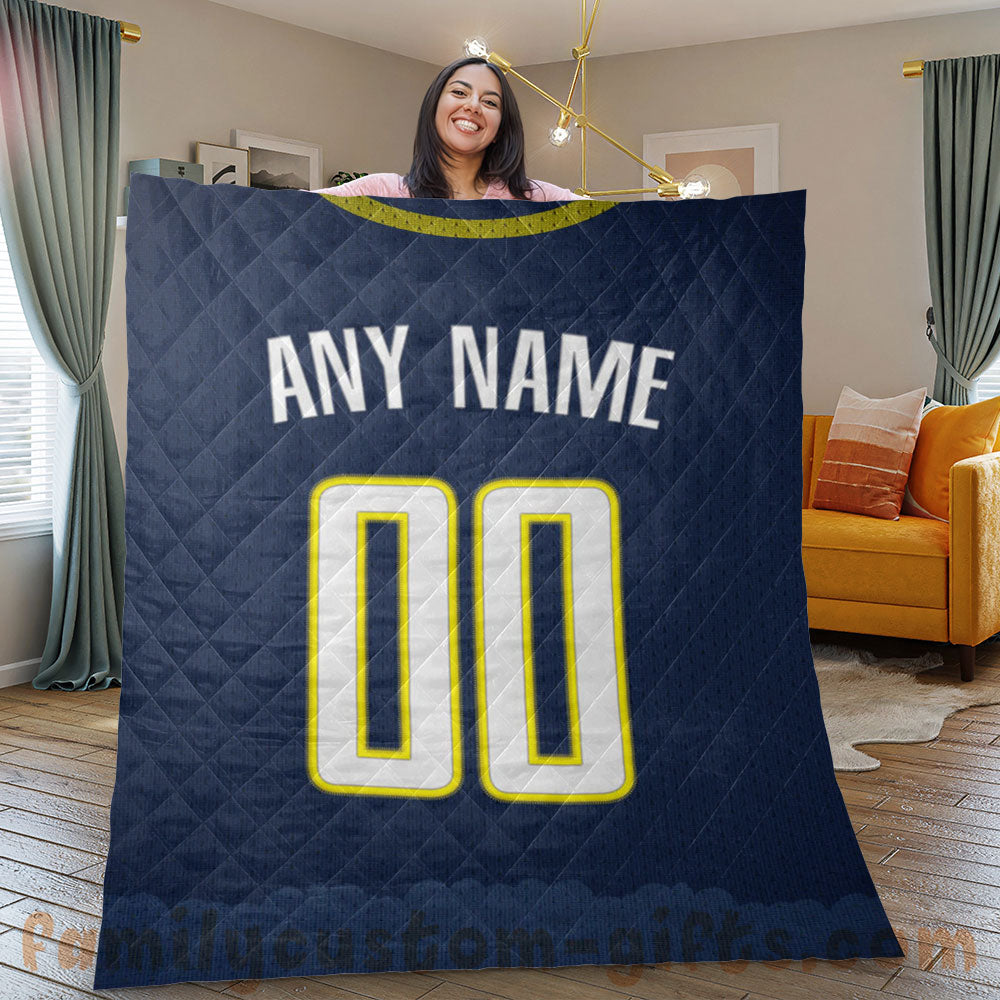 Custom Premium Quilt Blanket Indiana Jersey Basketball Personalized Quilt Gifts for Her & Him