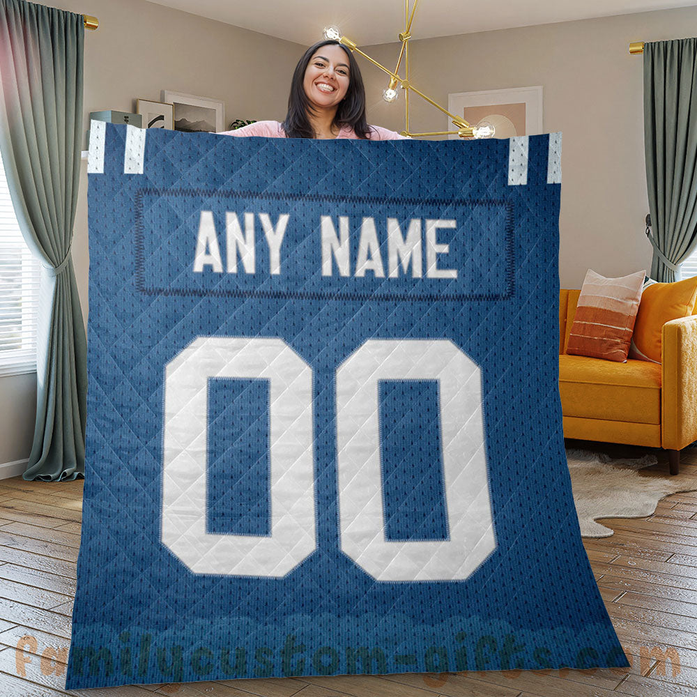 Custom Premium Quilt Blanket Indianapolis Jersey American Football Personalized Quilt Gifts for Her & Him