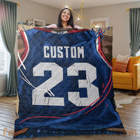 Thumbnail for Custom Premium Quilt Blanket Kansas Jersey Basketball Personalized Quilt Gifts for Her & Him