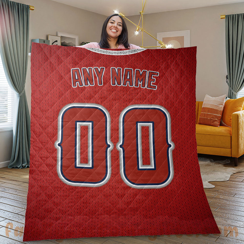 Custom Premium Quilt Blanket Los Angeles Jersey Baseball Personalized Quilt Gifts for Her & Him