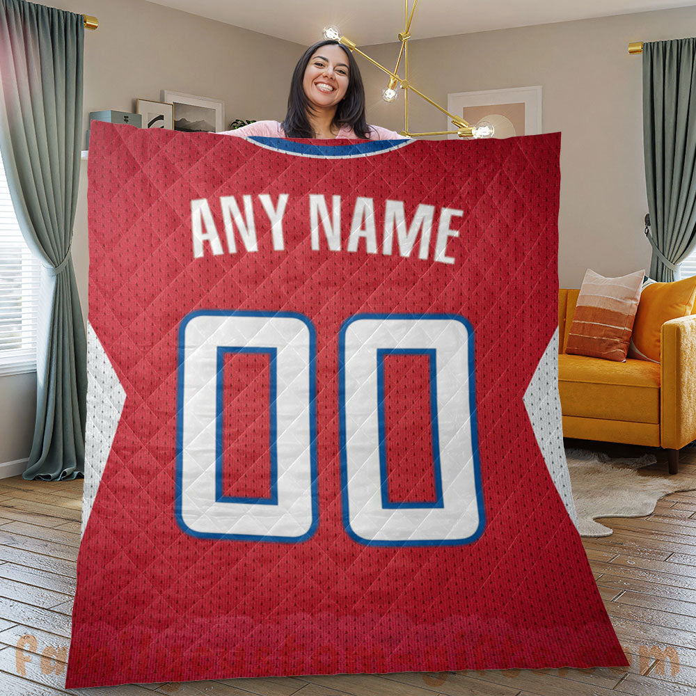 Custom Premium Quilt Blanket Los Angeles Jersey Basketball Personalized Quilt Gifts for Her & Him