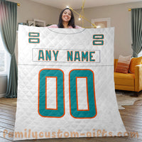 Thumbnail for Custom Premium Quilt Blanket Miami Jersey American Football Personalized Quilt Gifts for Her & Him