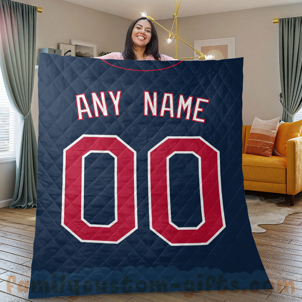 Custom Premium Quilt Blanket Minnesota Jersey Baseball Personalized Quilt Gifts for Her & Him