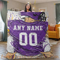 Thumbnail for Custom Premium Quilt Blanket Minnesota Jersey American Football Personalized Quilt Gifts for Her & Him