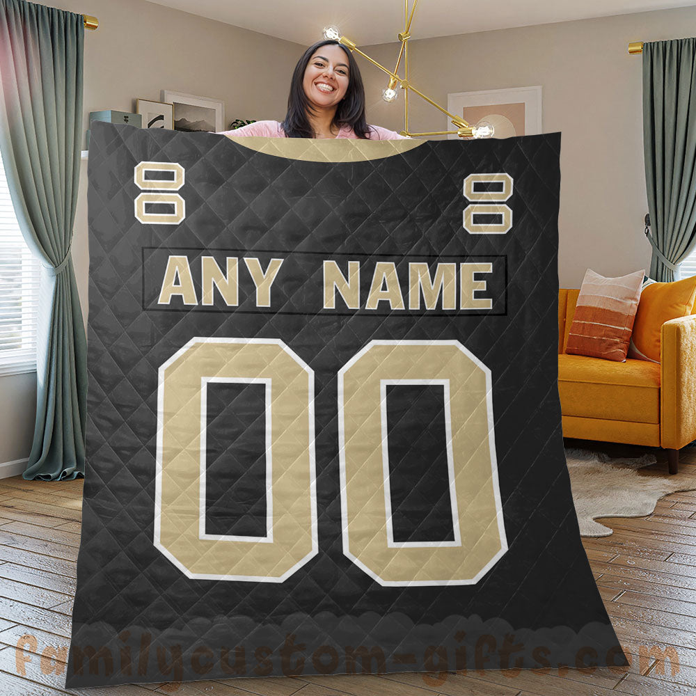 Custom Premium Quilt Blanket New Orleans Jersey American Football Personalized Quilt Gifts for Her & Him