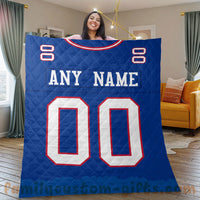 Thumbnail for Custom Premium Quilt Blanket New York Jersey American Football Personalized Quilt Gifts for Her & Him