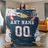 Thumbnail for Custom Premium Quilt Blanket New England Jersey American Football Personalized Quilt Gifts for Her & Him