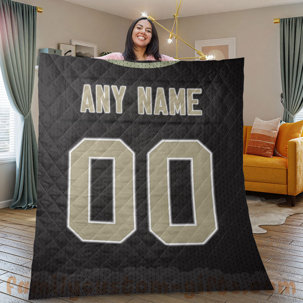 Custom Premium Quilt Blanket New Orleans Jersey American Football Personalized Quilt Gifts for Her & Him