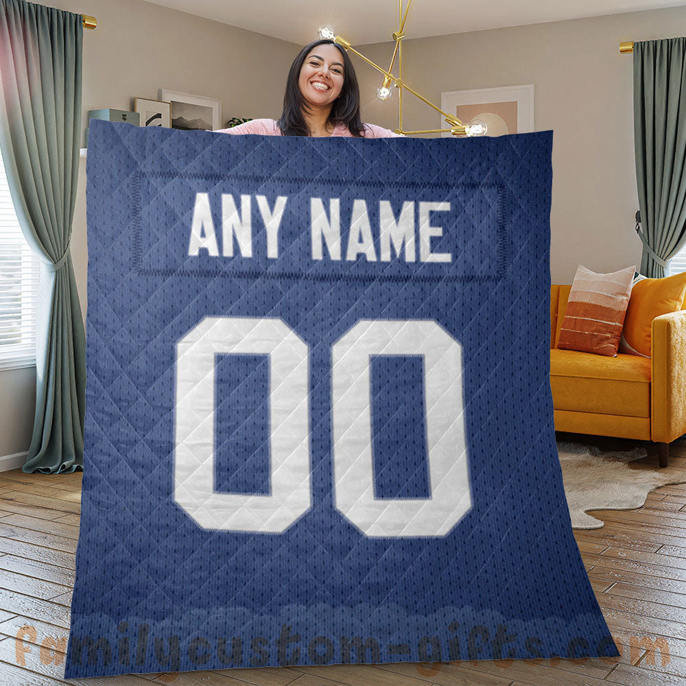 Custom Premium Quilt Blanket New York Jersey American Football Personalized Quilt Gifts for Her & Him