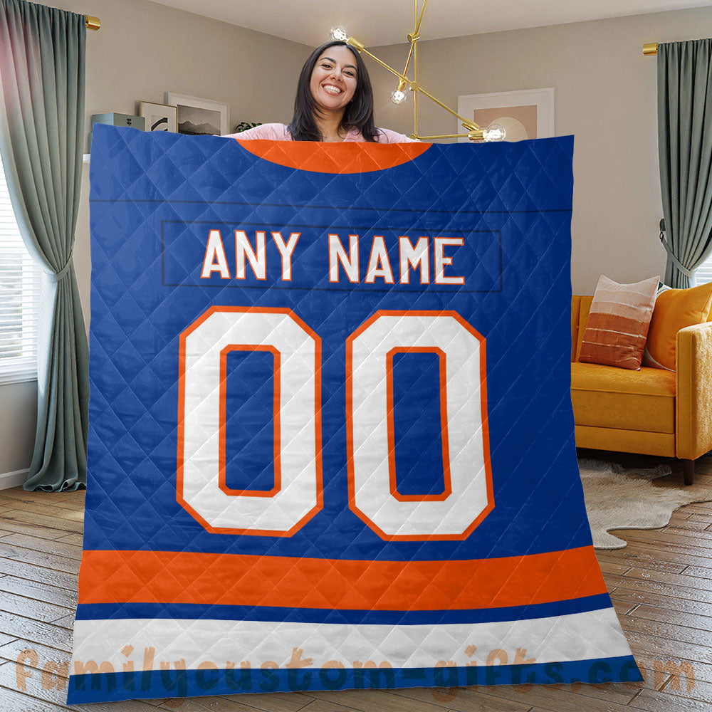 Custom Premium Quilt Blanket New York Jersey American Football Personalized Quilt Gifts for Her & Him