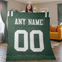 Thumbnail for Custom Premium Quilt Blanket New York Jersey American Football Personalized Quilt Gifts for Her & Him