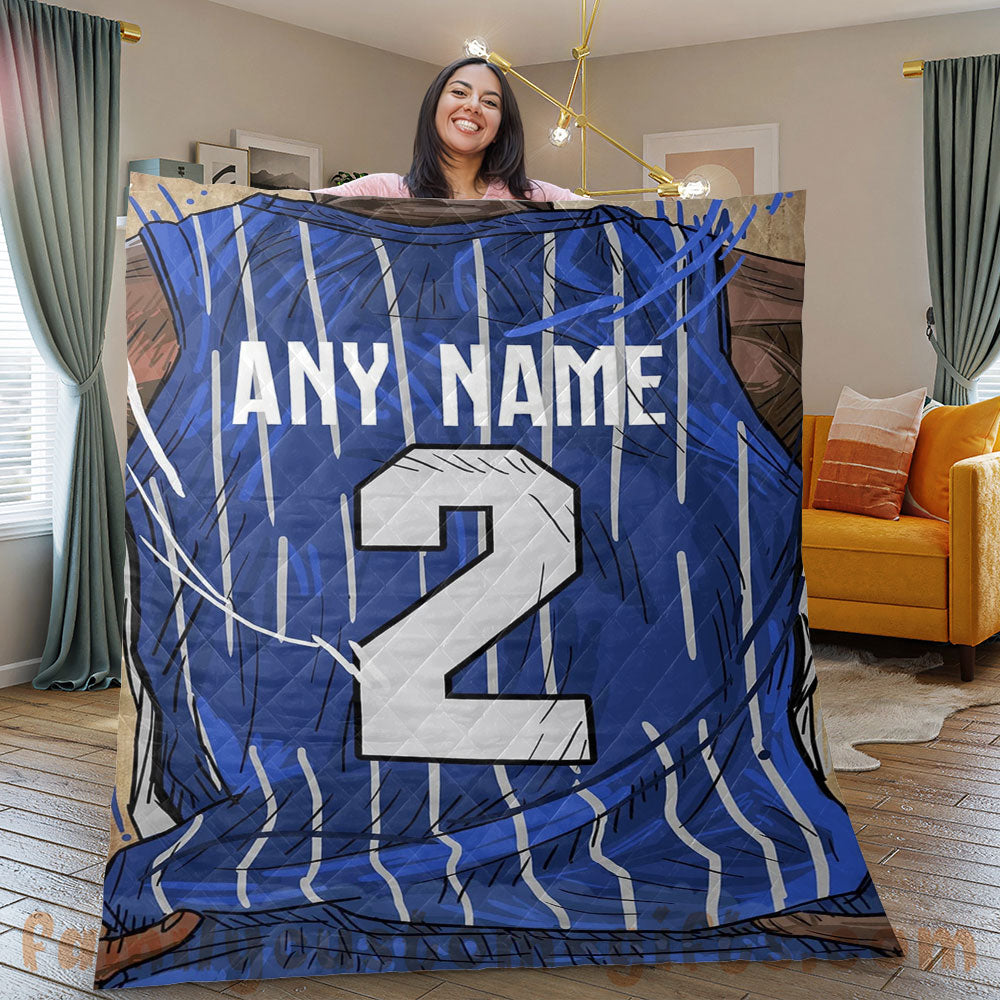 Custom Premium Quilt Blanket Orlando Jersey Basketball Personalized Quilt Gifts for Her & Him