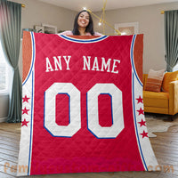 Thumbnail for Custom Premium Quilt Blanket Philadelphia Jersey Basketball Personalized Quilt Gifts for Her & Him