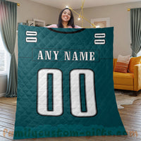 Thumbnail for Custom Premium Quilt Blanket Philadelphia Jersey American Football Personalized Quilt Gifts for Her & Him
