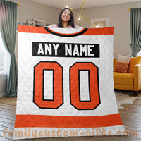Thumbnail for Custom Premium Quilt Blanket Philadelphia Jersey Ice Hockey Personalized Quilt Gifts for Her & Him