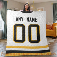 Thumbnail for Custom Premium Quilt Blanket Pittsburgh Jersey Ice Hockey Personalized Quilt Gifts for Her & Him