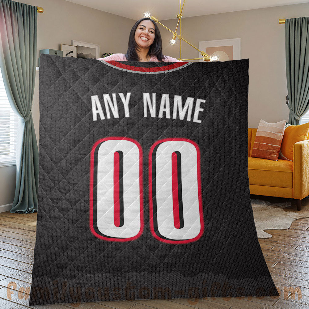 Custom Premium Quilt Blanket Portland Jersey Basketball Personalized Quilt Gifts for Her & Him