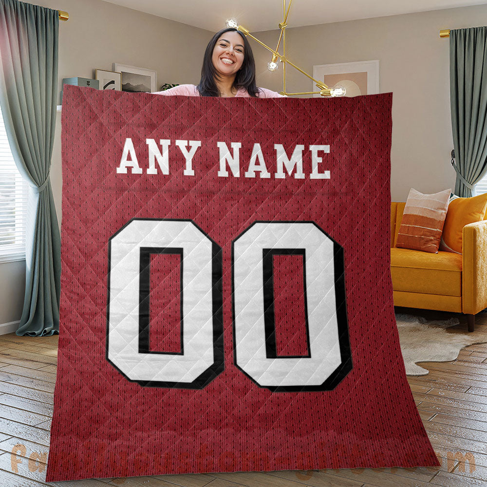 Custom Premium Quilt Blanket San Francisco Jersey American Football Personalized Quilt Gifts for Her & Him