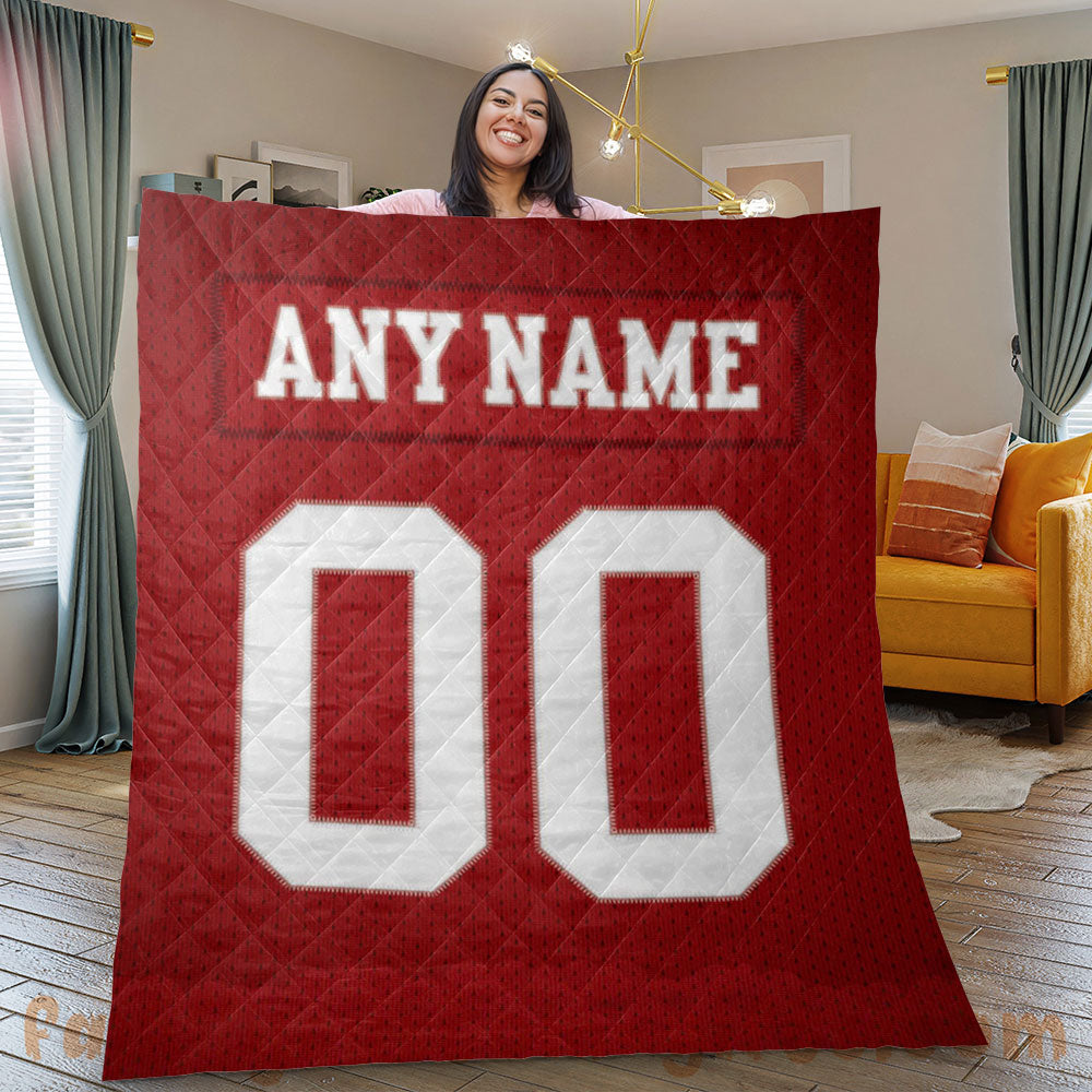 Custom Premium Quilt Blanket San Francisco Jersey American Football Personalized Quilt Gifts for Her & Him