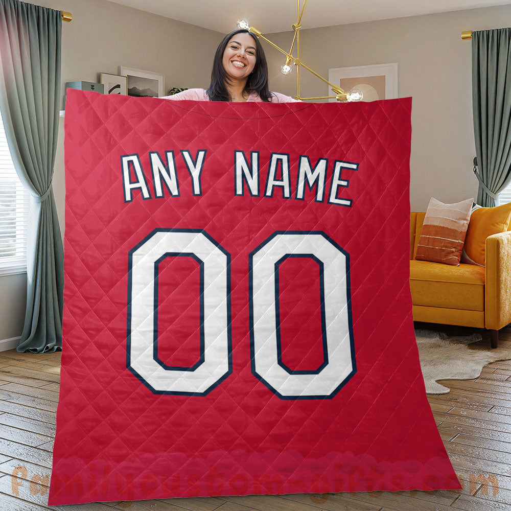 Custom Premium Quilt Blanket St. Louis Jersey Baseball Personalized Quilt Gifts for Her & Him