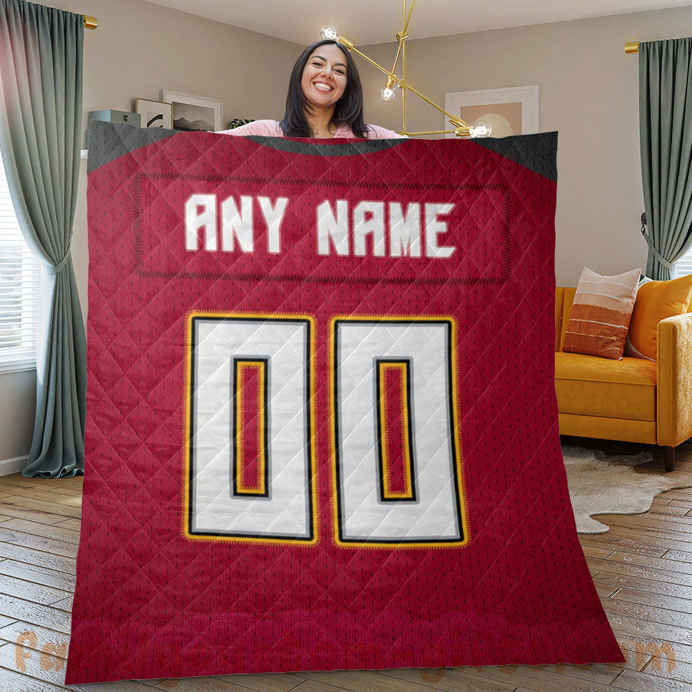 Custom Premium Quilt Blanket Tampa Bay Jersey American Football Personalized Quilt Gifts for Her & Him