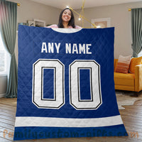 Thumbnail for Custom Premium Quilt Blanket Tampa Bay Jersey Ice Hockey Personalized Quilt Gifts for Her & Him