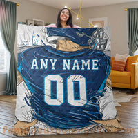 Thumbnail for Custom Premium Quilt Blanket Tennessee Jersey American Football Personalized Quilt Gifts for Her & Him