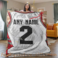Thumbnail for Custom Premium Quilt Blanket Toronto Jersey Basketball Personalized Quilt Gifts for Her & Him
