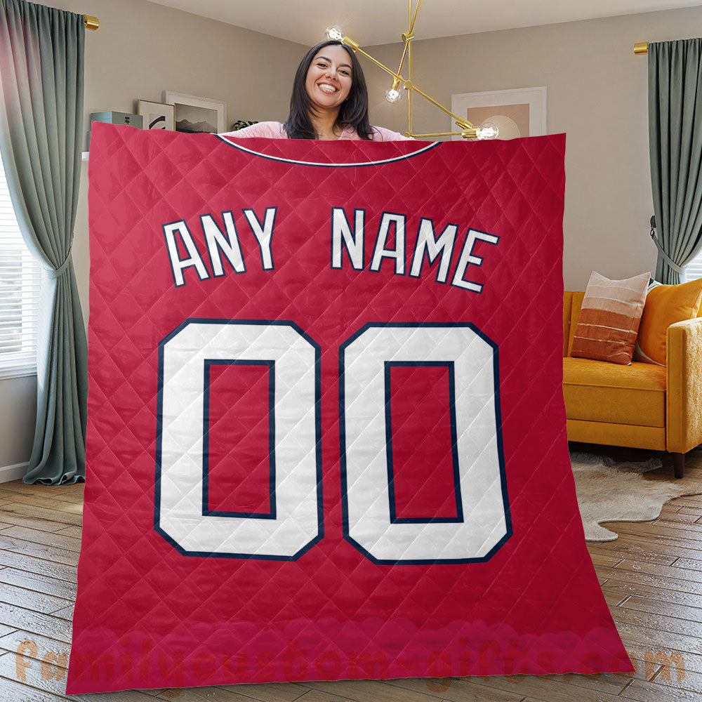 Custom Premium Quilt Blanket Washington Jersey Baseball Personalized Quilt Gifts for Her & Him