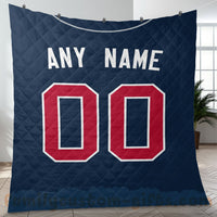 Thumbnail for Custom Premium Quilt Blanket Atlanta Jersey Baseball Personalized Quilt Gifts for Her & Him