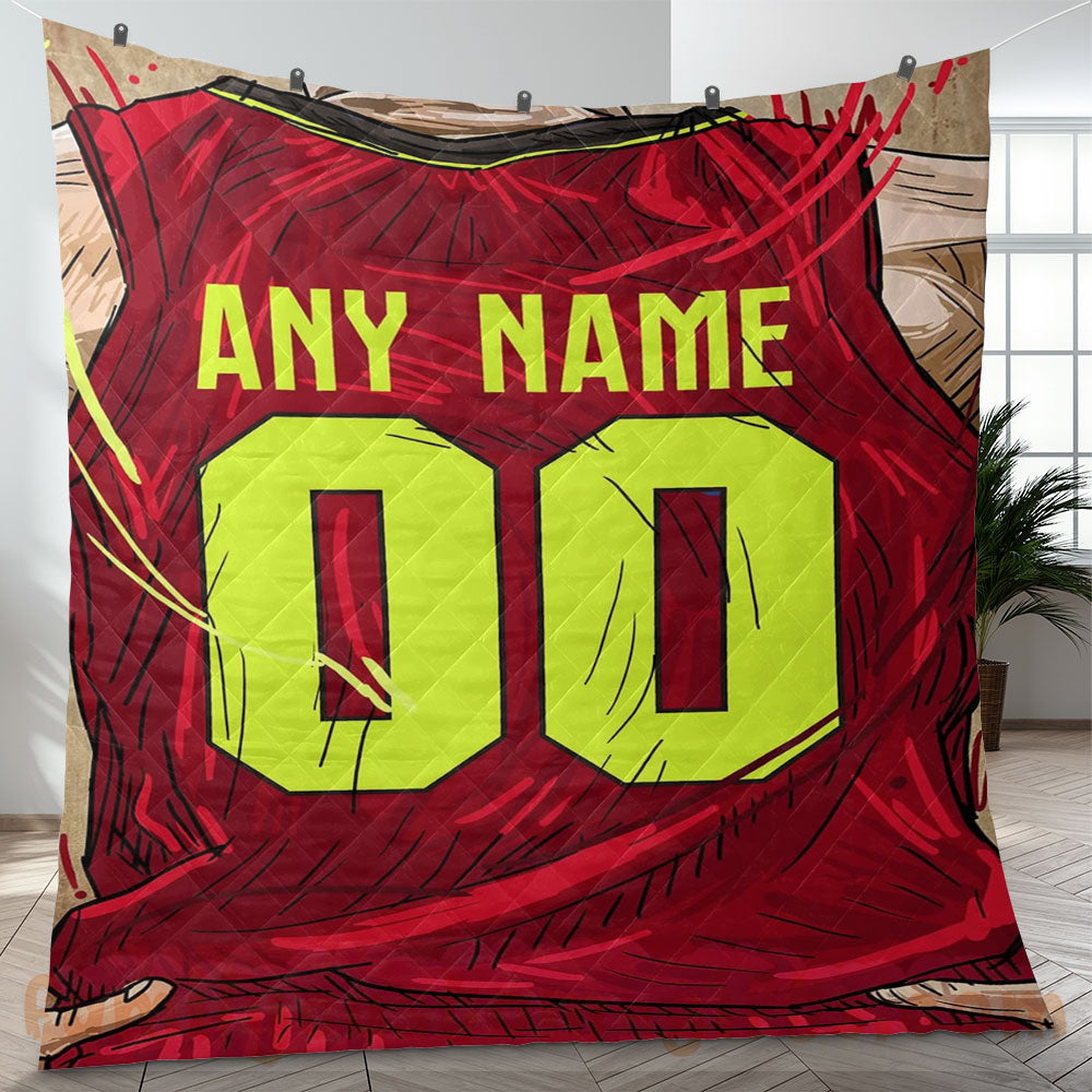 Custom Premium Quilt Blanket Atlanta Jersey Basketball Personalized Quilt Gifts for Her & Him