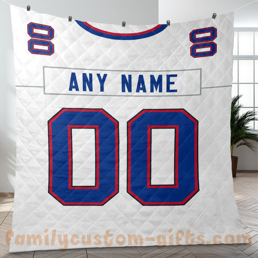 Custom Premium Quilt Blanket Buffalo Jersey American Football Personalized Quilt Gifts for Her & Him