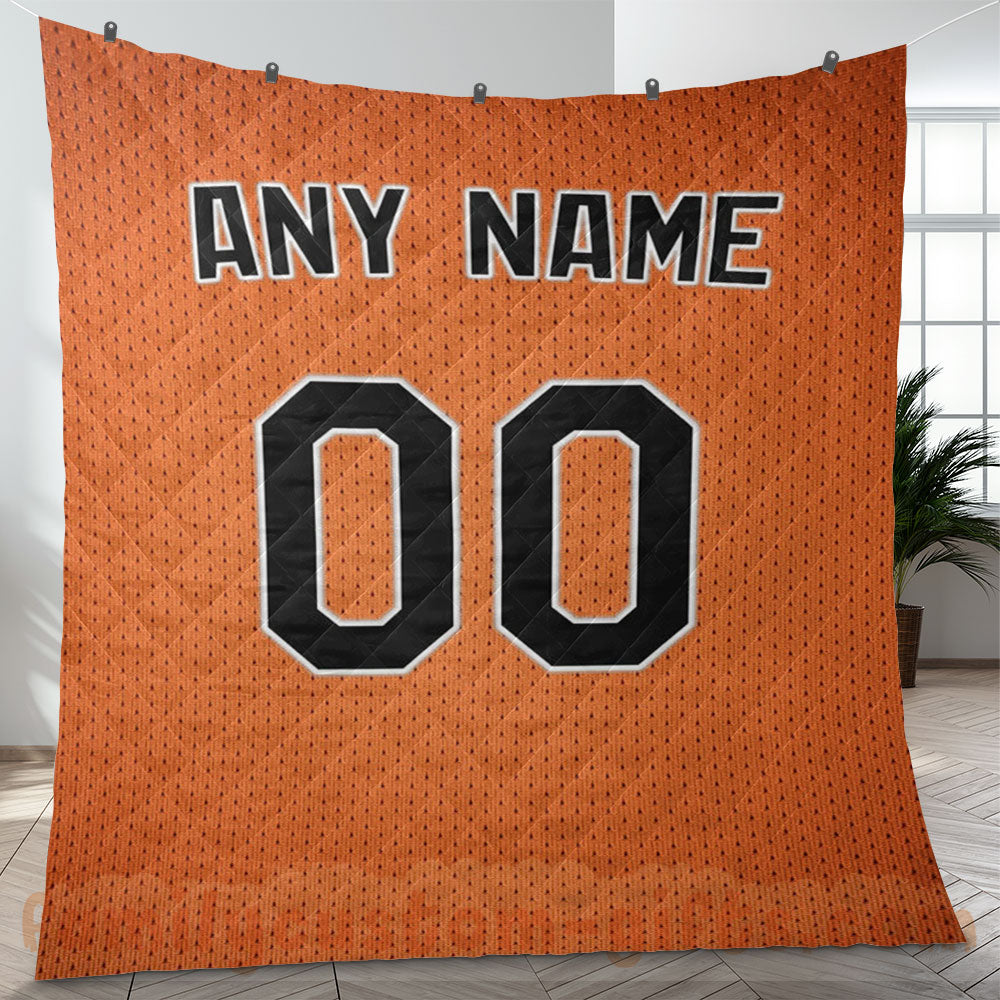 Custom Premium Quilt Blanket Baltimore Jersey Baseball Personalized Quilt Gifts for Her & Him