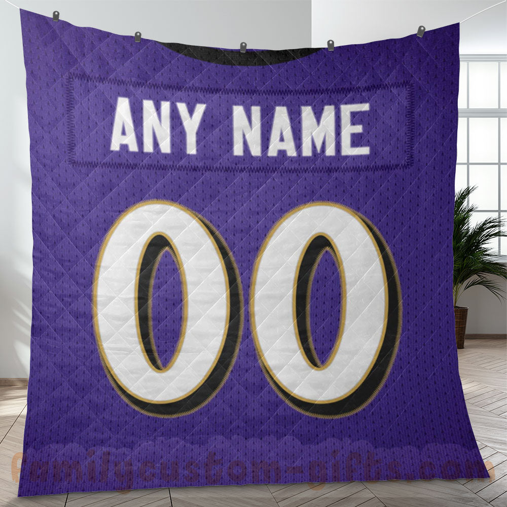 Custom Premium Quilt Blanket Baltimore Jersey American Football Personalized Quilt Gifts for Her & Him